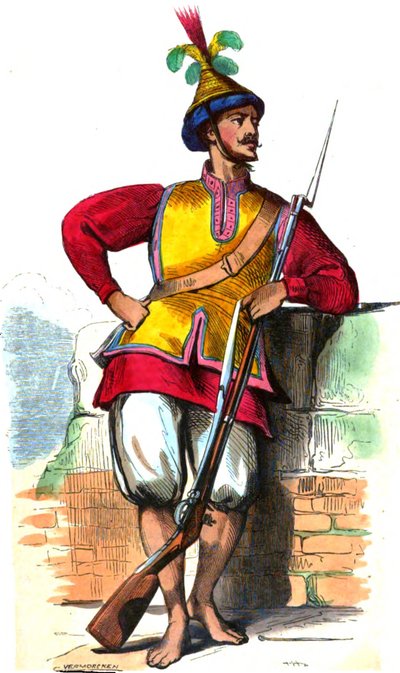 Vermorcken. Soldier Cochinchina (Asia) by Edouard Vermorcken